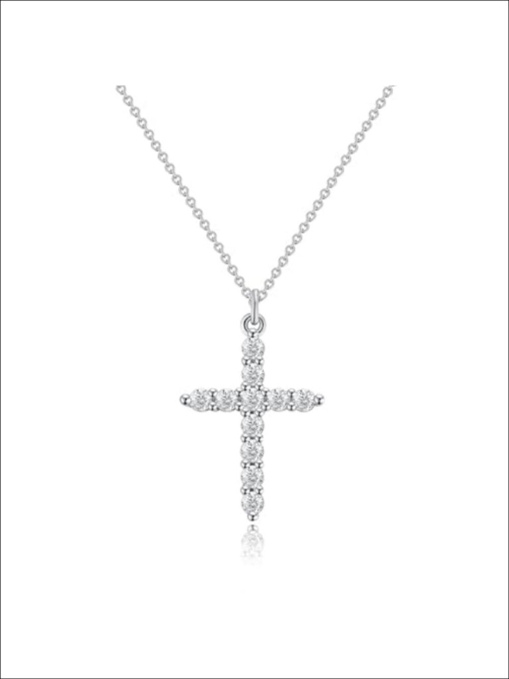14K Gold Plated Crown Cross Pendant Necklace for Women